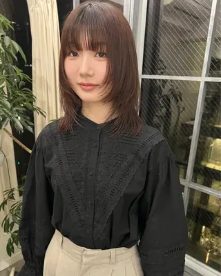 ミディアム カラー レイヤーカット/暖色 カラー/mao🎀のヘアスタイル