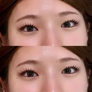 マツエク・マツパ 透明感カラー/顔周り カット/レイヤーにかのヘアスタイル