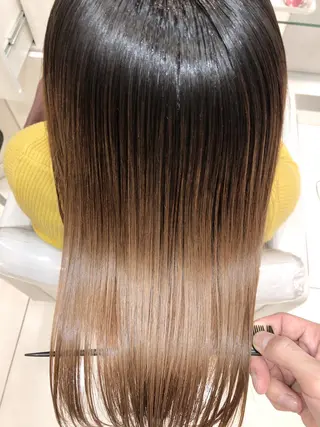 ロング 縮毛矯正/髪質改善/ ブリーチ/東陽町✨のヘアスタイル
