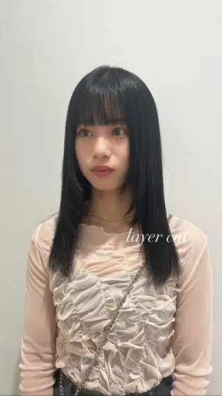 ロング カラー 顔周りレイヤー 🎀マリノのヘアスタイル