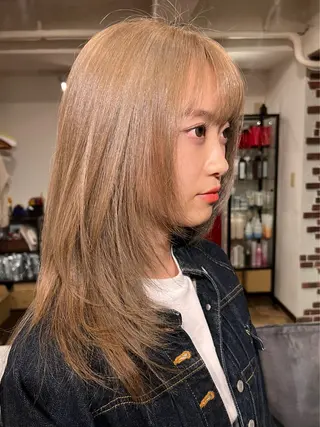 セミロング レイヤーカット/ パーマ‪/表参道のヘアスタイル