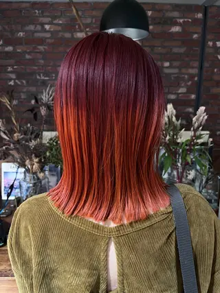 ミディアム Vicky オリーブ メンズカジュアルのヘアスタイル