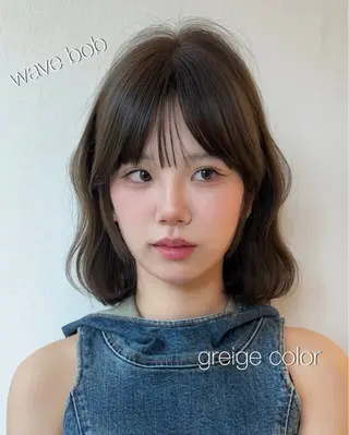 ミディアム けいし🐬ボブ 美髪縮毛矯正のヘアスタイル