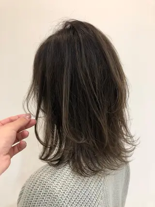 ミディアム カラー wカラー 指名No1かけるのヘアスタイル