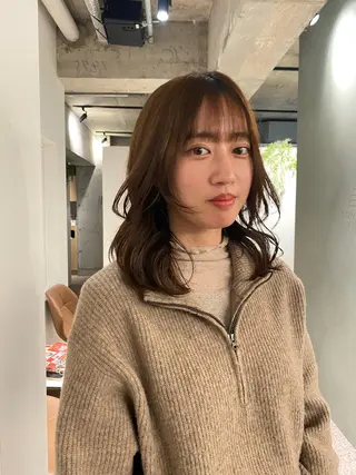 ミディアム Tonukoa Rua所属・レディースモデル カット/中川翔太のヘアスタイル