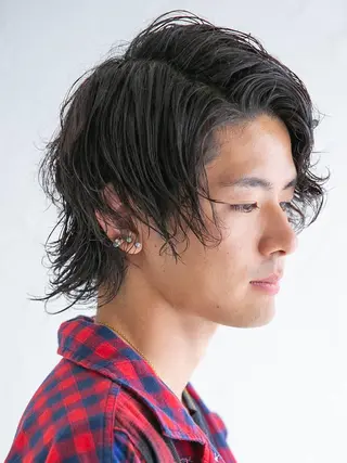 ミディアム パーマ メンズ 千脇 望美のヘアスタイル
