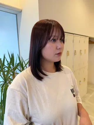 ミディアム カラー 木村 架音のヘアスタイル