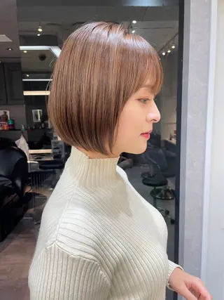 ショート カラー 似合わせカット/ボブ /𝒕𝒐-𝒌𝒊のヘアスタイル