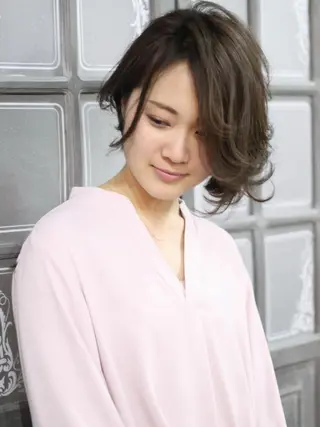 ミディアム パーマ 【ショート×美髪】  澤田　周のヘアスタイル