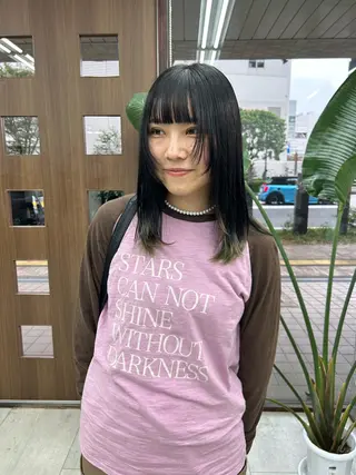 セミロング ダブルカラー/韓国 ヘア/さわのあかねのヘアスタイル