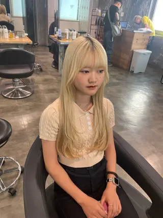 ロング 🤍ベージュ/透明感 韓国ヘア/まりん🤍のヘアスタイル