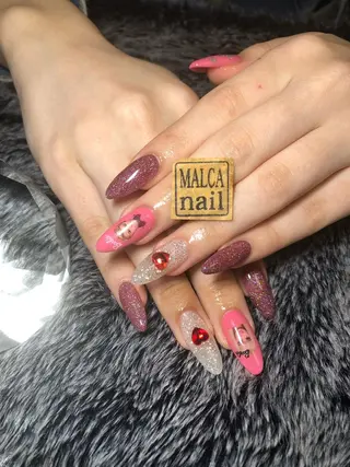 ロング カラー パーマ ヘアアレンジ キッズ ネイル マツエク・マツパ MALCAnail(マルカネイル)所属・荒木 莉奈のネイルデザイン