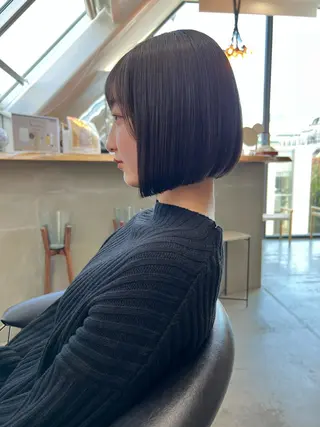 ショート カラー ボブ×縮毛矯正× 髪質改善/三ツ木一生のヘアスタイル