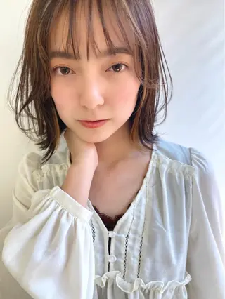 ミディアム カラー 透明感カラーブリーチ 🌼シゲモトアヤ🌼のヘアスタイル