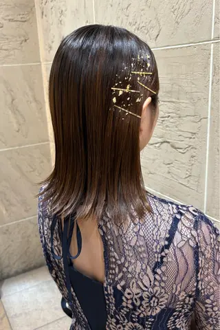 ミディアム ヘアアレンジ 菊地 紗矢のヘアスタイル
