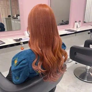 カラー 夏カラーオレンジ ヘアーひめな🫧のヘアスタイル