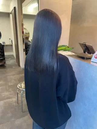 セミロング 【髪質改善】 【酸性ストレート】のヘアスタイル