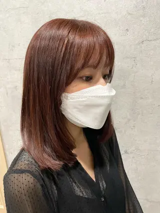 セミロング カラー 🍮中山詩乃🍮顔 まわりデザイン◎のヘアスタイル