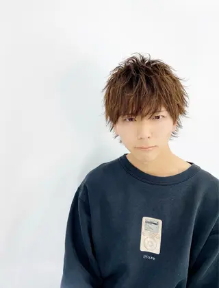 ミディアム カラー パーマ 大橋 拓巳のヘアスタイル