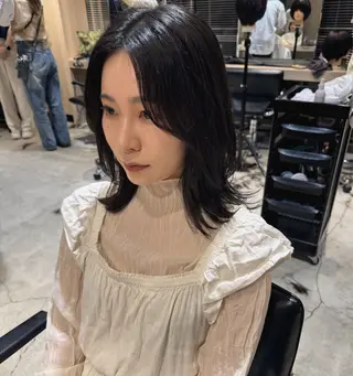 ミディアム 頭皮につけないカラー /白髪ぼかし/実加永のヘアスタイル