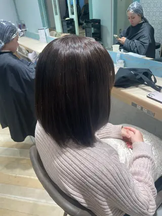 ミディアム 顔周り\エクステ\ 透明感カラー\まりんのヘアスタイル