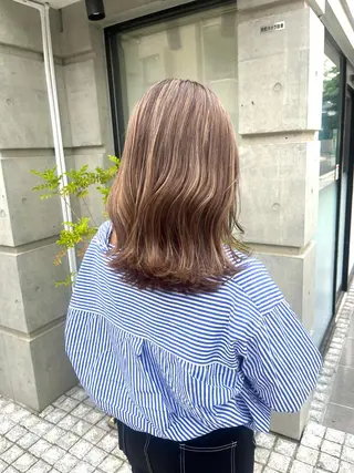 ミディアム カラー ハイライト/ショート /ボブ/RYOHEIのヘアスタイル