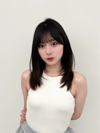 ミディアム カラー ヘアアレンジ 最小顔周り&レイヤー 特化/池袋/kokiのヘアスタイル