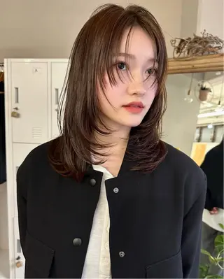 ミディアム カラー ヘアアレンジ パーマ mamiのヘアスタイル