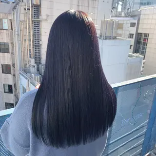 ロング カラー ヘアアレンジ 🩵色落ち可愛い 寒色カラー🩵のヘアスタイル