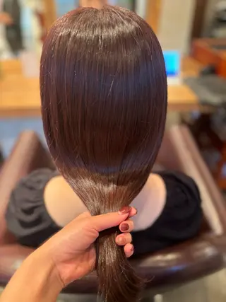 ロング カラー パーマ 髪質改善カラー ベージュ🤎YUMEのヘアスタイル