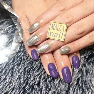 ショート カラー パーマ ヘアアレンジ キッズ ネイル マツエク・マツパ MALCAnail(マルカネイル)所属・荒木 莉奈のネイルデザイン