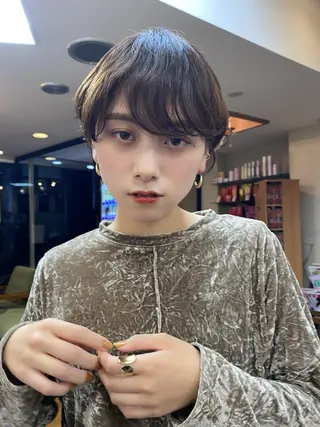 ショート カラー ボブ/縮毛矯正/ レイヤー/塚田のヘアスタイル