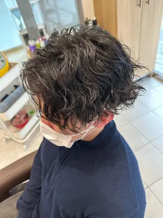 ミディアム パーマ メンズ 💈メンズ特化 美容師サキ💈のヘアスタイル