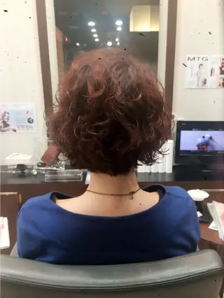 ショート ミディアム カラー パーマ ヘアアレンジ MODE K's松原 YUMIのヘアスタイル