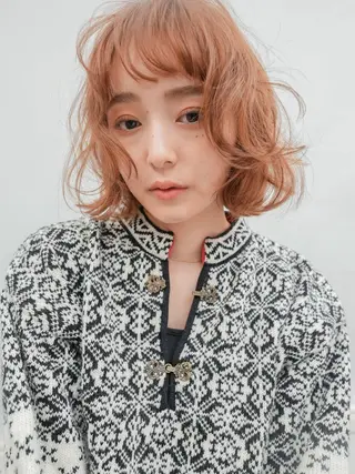 ミディアム パーマ gite カワムラナオキのヘアスタイル