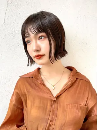 ショート カラー 結べるレイヤーボブ くびれLady表参道のヘアスタイル