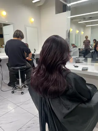 セミロング カラー 韓国レイヤーカット /ダブルカラーのヘアスタイル