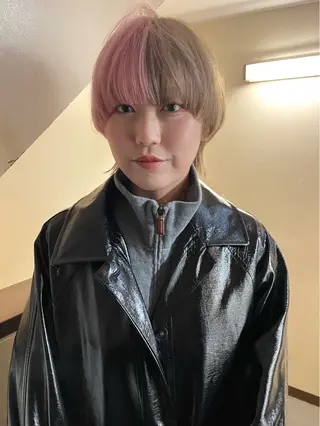 ショート カラー ヘアアレンジ 丸山渉/パーマ エフェクトブリーチのヘアスタイル