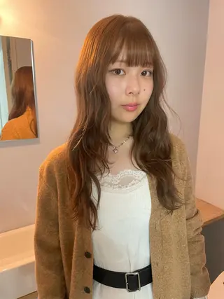 ロング カラー カットモデル/ ハイトーン/ゆうあのヘアスタイル