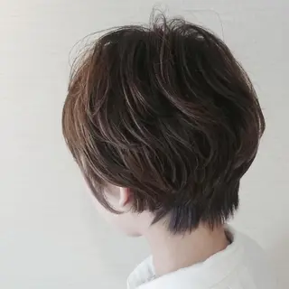 ショート カラー パーマ ✨ブリーチなし透明感 カラー✨ゆりかのヘアスタイル