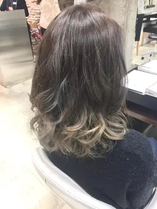 ミディアム カラー brace 立花のヘアスタイル
