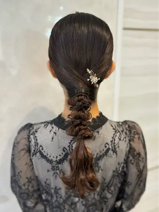 セミロング ヘアアレンジ 💘Kurea💘 艶髪/韓国/暗髪のヘアスタイル