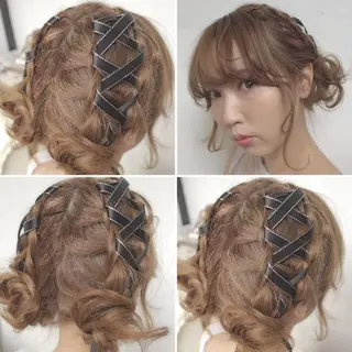 ミディアム カラー ヘアアレンジ エクステの神様 ▫️原島ユウヤ▫️のヘアスタイル