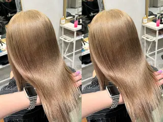 セミロング カラー 海外girl🤎 透明感ベージュmaoのヘアスタイル