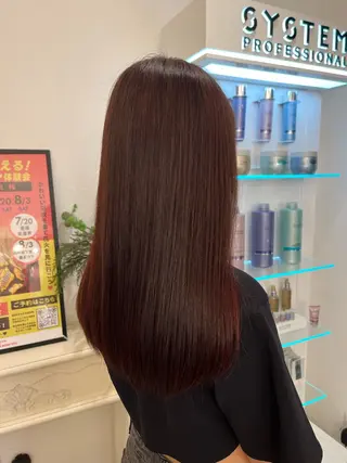 ロング カラー 赤み消しカラー 🩵かりんのヘアスタイル