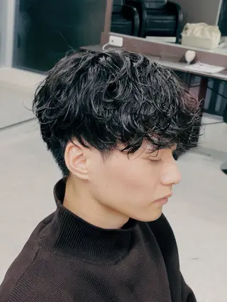 ショート パーマ メンズ メンズカット メンズパーマヤマザキのヘアスタイル