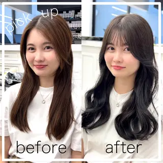 ロング カラー 韓国ヘア♡ 顔まわりカットayaのヘアスタイル