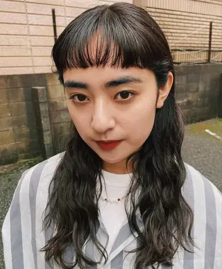 セミロング カラー パーマ 足立 武巳（金山Ciel）のヘアスタイル