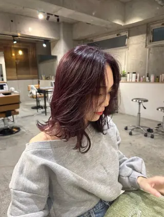 セミロング カラー La Bonheur hair parfait所属・谷本虎太郎　艶カラー 🌈髪質改善のヘアスタイル