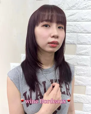 セミロング カラー ビューティー　クララ所属・🌈miu miu hair✂️💕のヘアスタイル